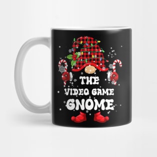 Video Game Gnome Buffalo Plaid Matching Family Christmas Mug